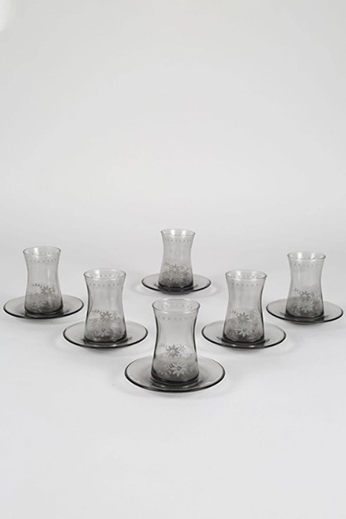 4 ADET   Rakle Nazenin 12 Parça Çay Seti Füme 170cc Nzn361