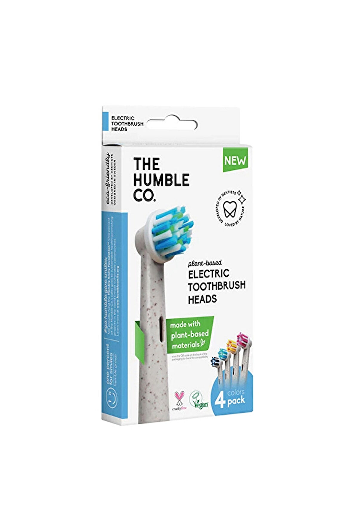 4 ADET   Humble Bitki Bazlı Malzemeden Elektrikli Diş Fırçası Başlığı 4 Adet