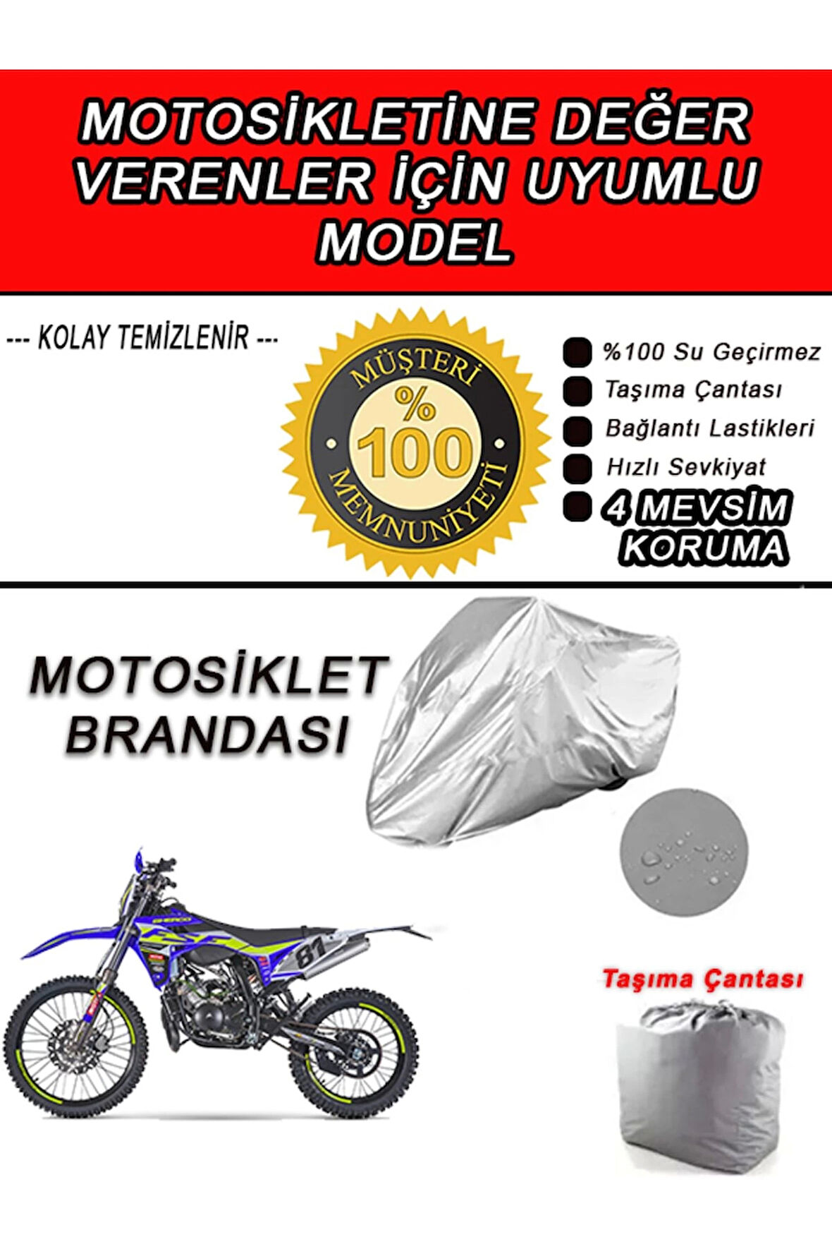 SHERCO SE-R-Uyumlu Motosiklet Brandası-Miflonlu,Kaliteli