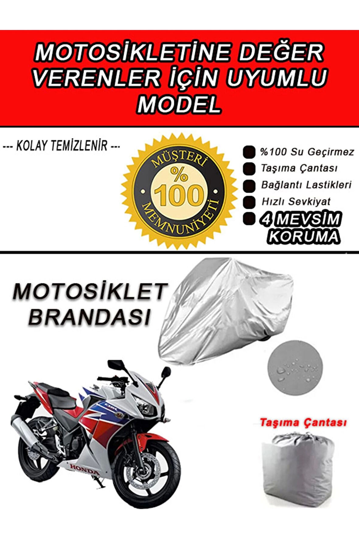 HONDA CBR1000RR-Uyumlu Motosiklet Brandası-Miflonlu,Kaliteli