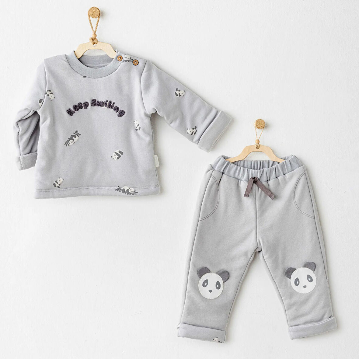 Andywawa AC26028 Fiber Keep Smiling 2'li Takım Grey