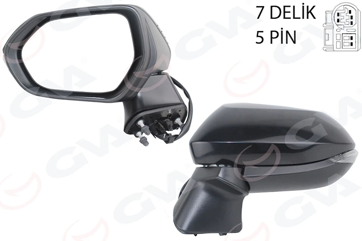 DIŞ DİKİZ AYNASI SOL ELEKTİKLİ SİNYALLİ KONV SİYAH 5 PİN Lİ TOYOTA COROLLA 2019 8794002924