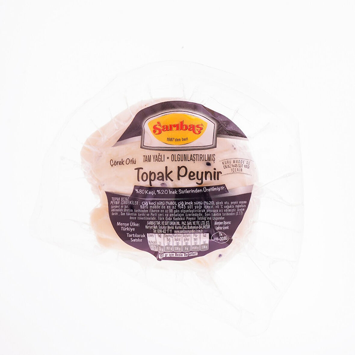 Sarıbaş Çörekotlu Keçi̇ Topak Peyniri̇ 300 Gr