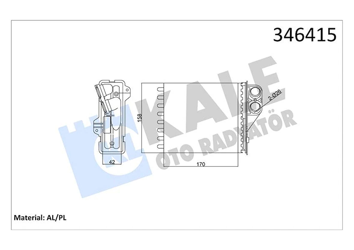 KALORİFER RADYATÖRÜ LOGAN 2005DUSTER 2010SANDERO 2010 170X158 6001547484