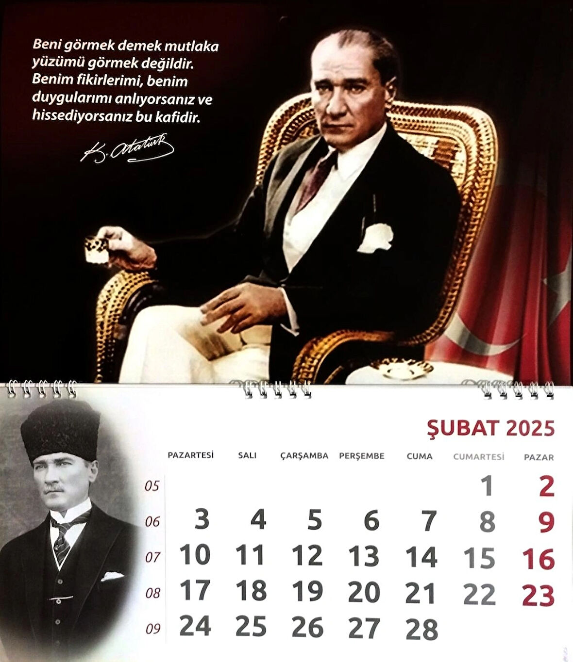 2025 ATATÜRK görselli gemici takvimi