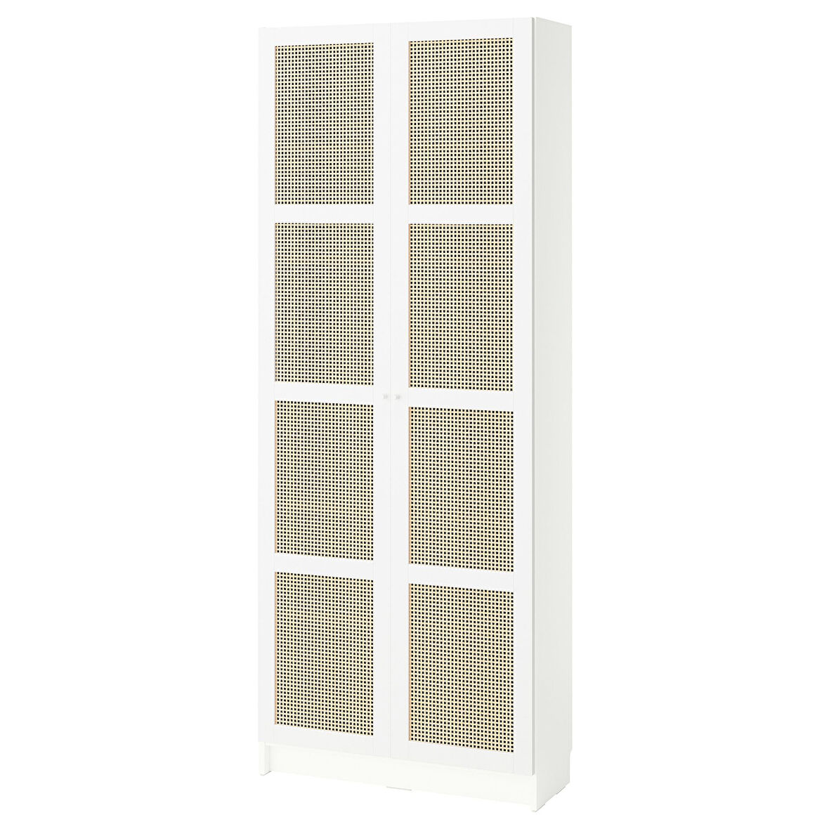 Kapaklı kitaplık, beyaz-bambu, 80x30x202 cm