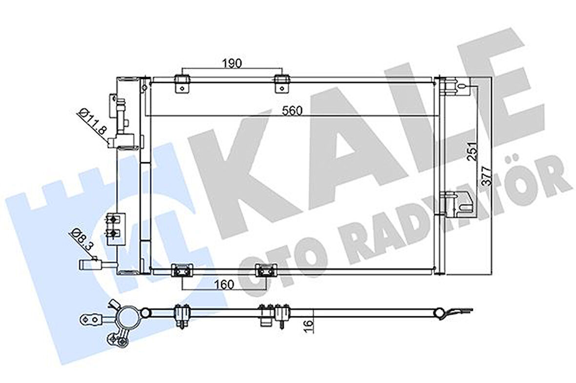 KLİMA KONDENSERİ ASTRA G-ZAFIRA 1.2 165-1.4 165-1.6 165-1.8 165-2.0 165 AL/AL 580X378X16 1850055 93170621 1850074 24431901