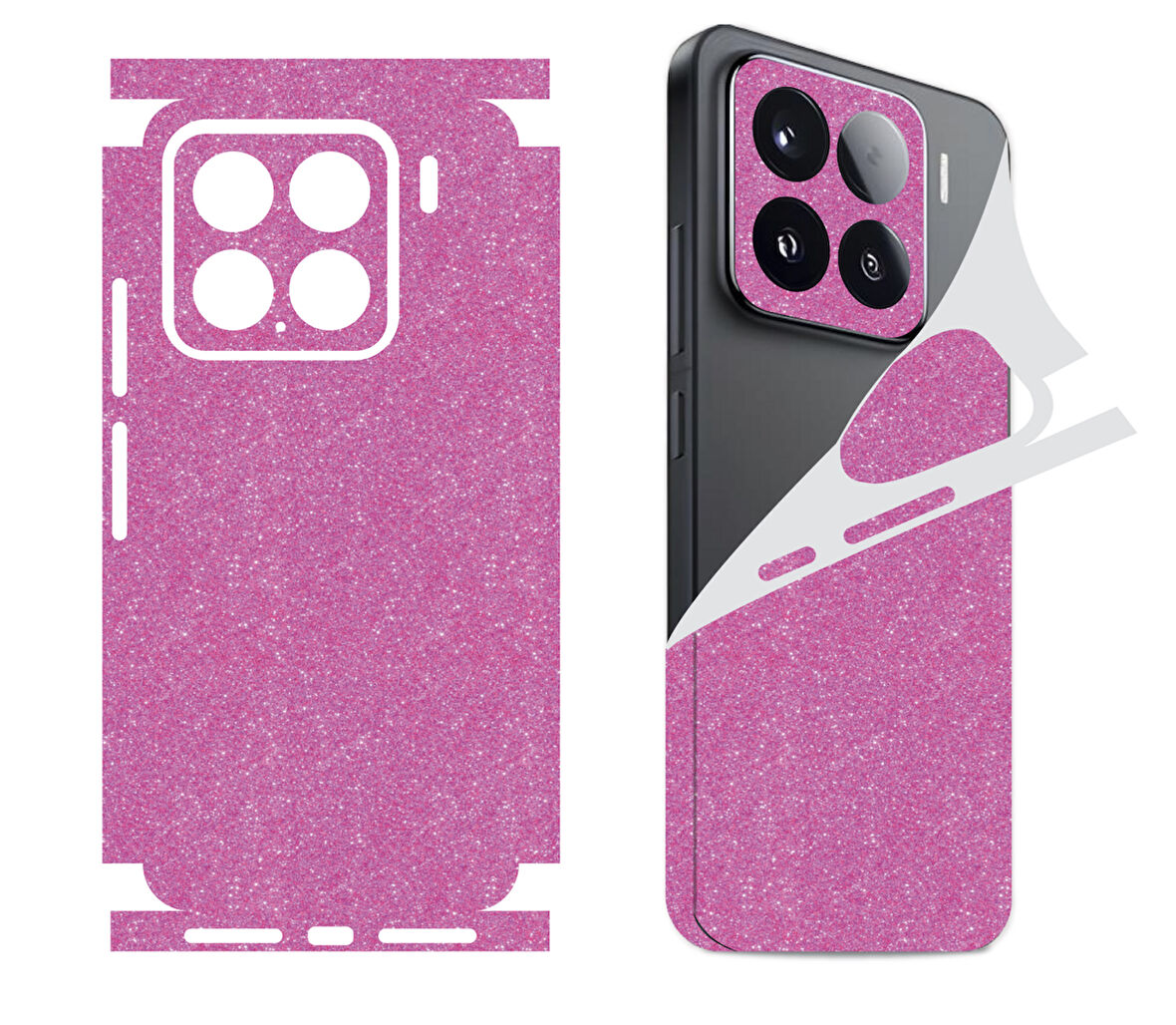 Xiaomi 15 Mi 15 için 360 full arka kaplama koruma sticker kılıfsız kullanım SİMLİ PEMBE