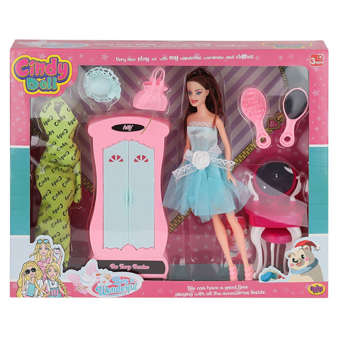 02453 Cindy Doll Dolaplı Makyaj Masalı Bebek -Oydaş Oyuncak