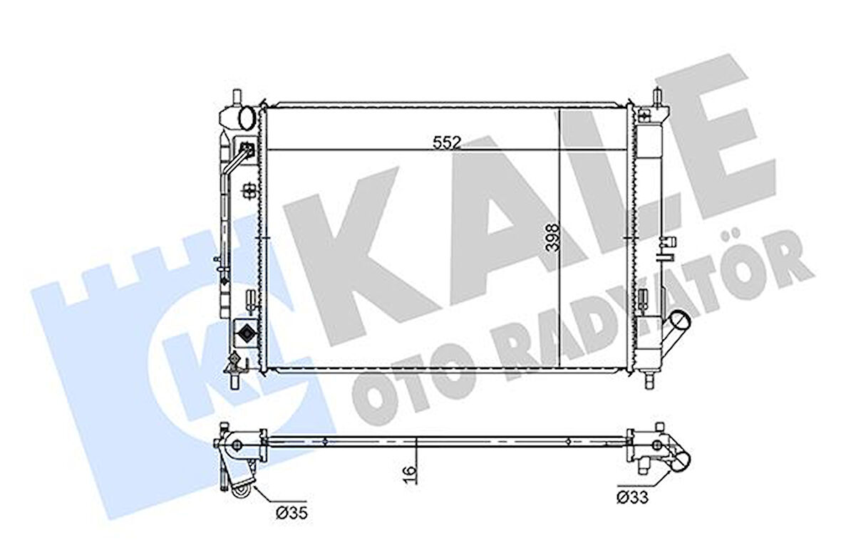 RADYATÖR AL/PL/BRZ ELENTRA-KIA CERATO-CERATO KOUP 25310310600 25310310650