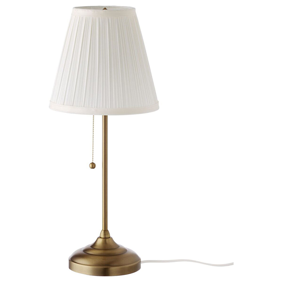 Abajur, beyaz-pirinç rengi, 55 cm