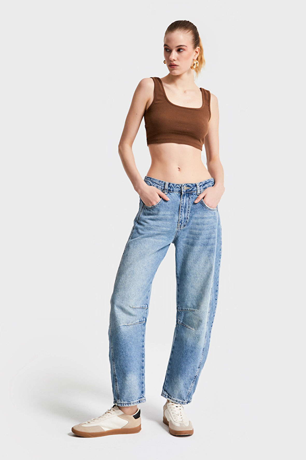 Kadın G.Kot Rengi 2S5-31 Midrise Barrel Fit %100 Koton Denim