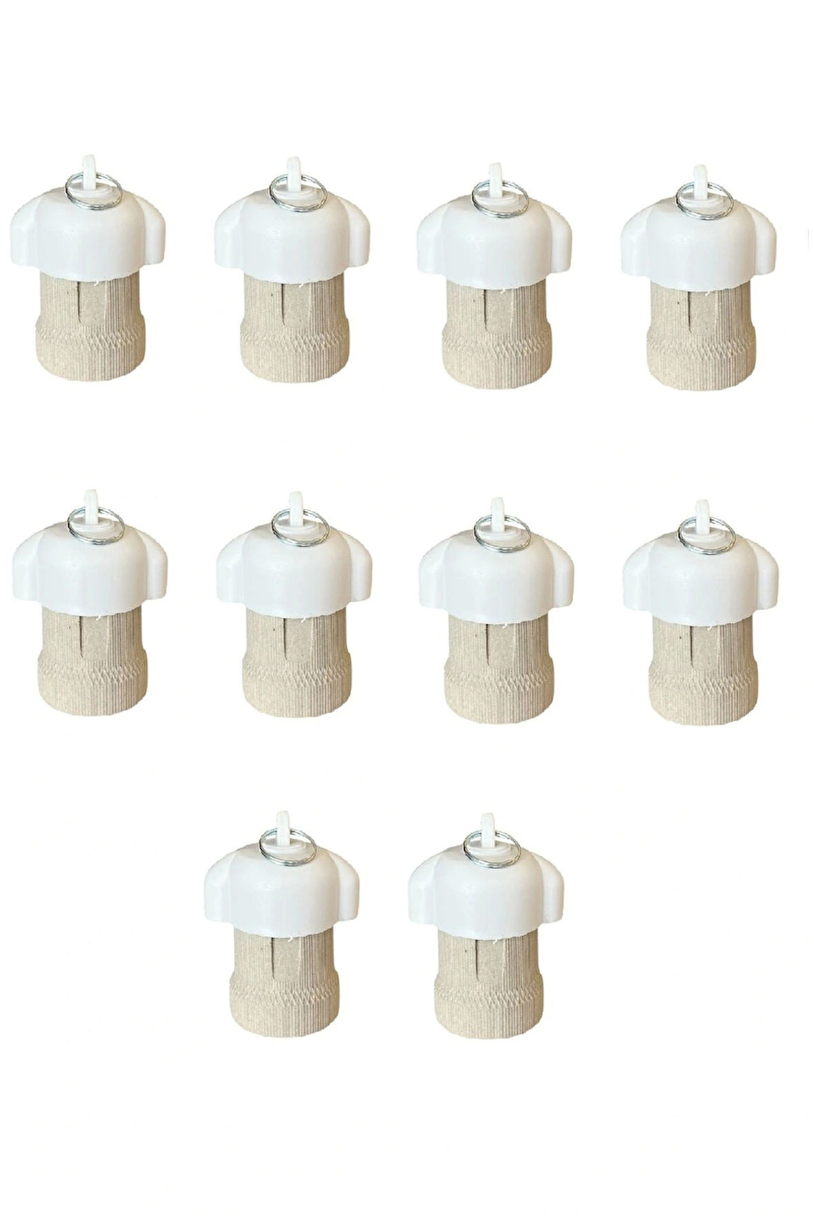 Porselen Bahçe Duyu E27 Su Geçirmez Dış Mekan Vidalı Yağmur Duyu (250V-4A) 10 Adet