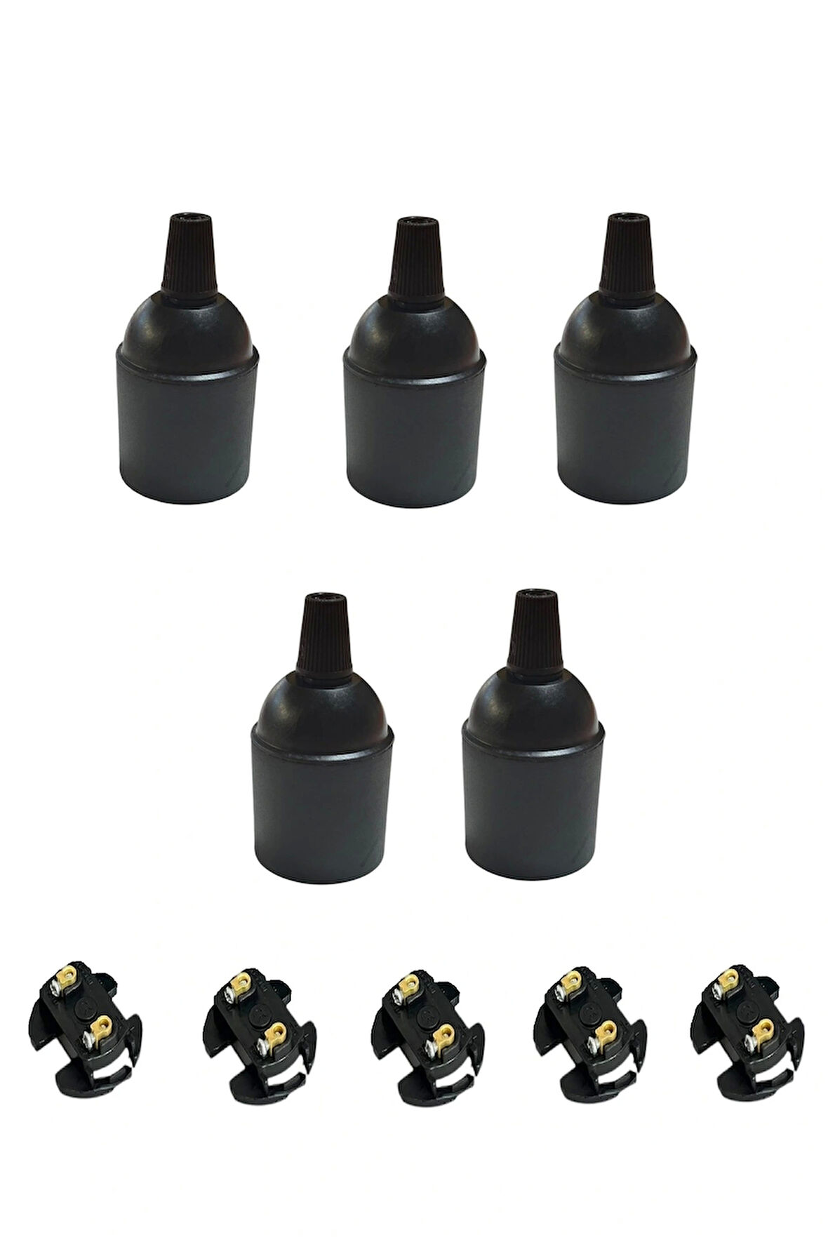 İtalyan E27 Duy - Vidalı Düz Duy (Bakalit) (250V 4A) 5 Adet