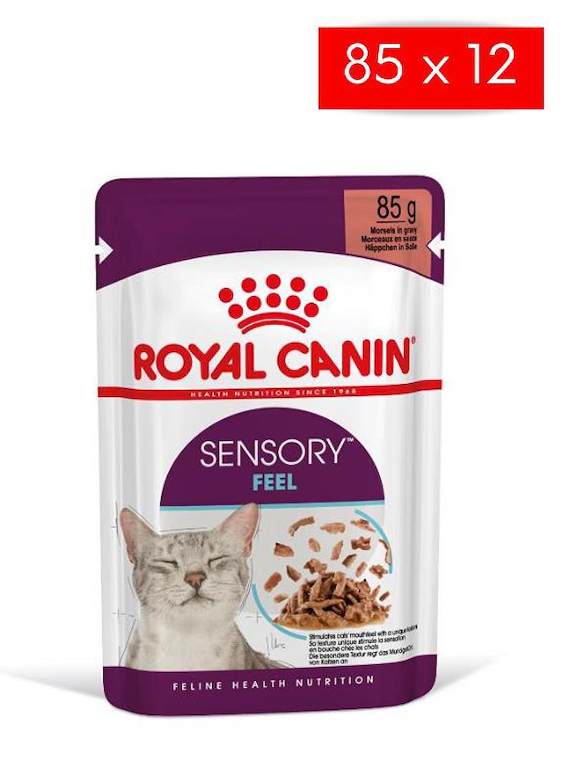 Royal Canin Sensory Feel Gravy 85 Grx12 Adet Kedi Konservesi 