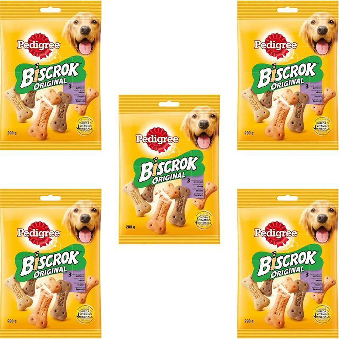 Pedigree Biscrok Original Köpek Ödül Bisküvisi 200 Gr X 5 Adet