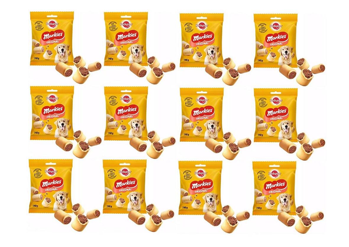 Pedigree Markies Kırmızı Etli Yetişkin Bisküvi 12x150 gr 