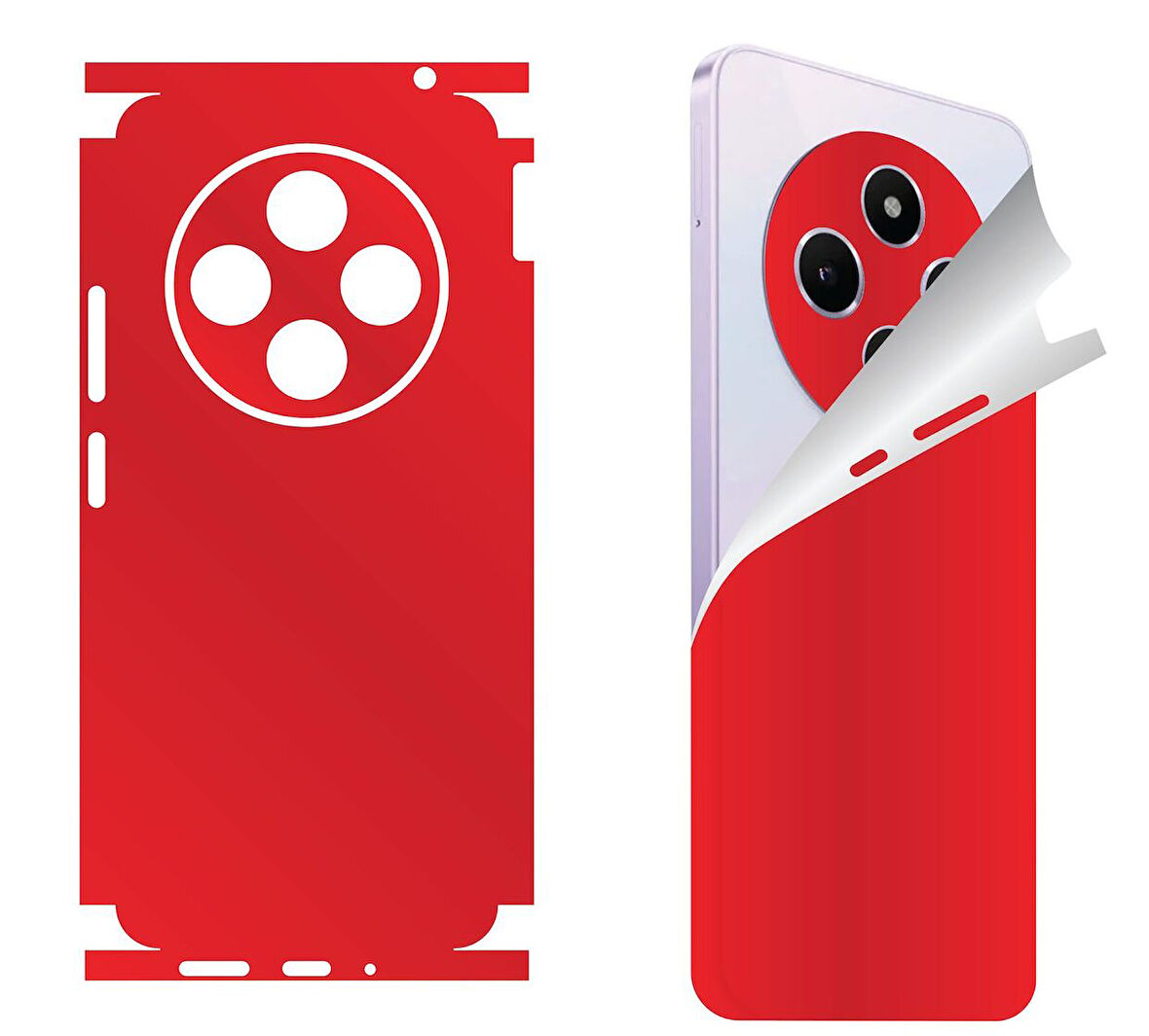 Xiaomi Mi 12 T Pro  için uyumlu 360 full arka ve yan kaplama koruma sticker -Kırımzı