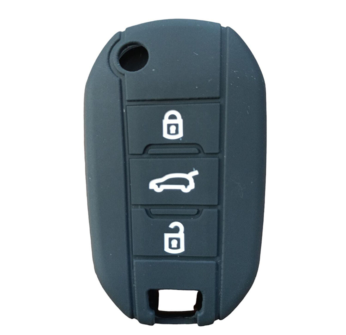 Peugeot 301 308 Sustalı Anahtar Uyumlu Silikon Oto Anahtar Kumanda Kabı Kılıf Siyah
