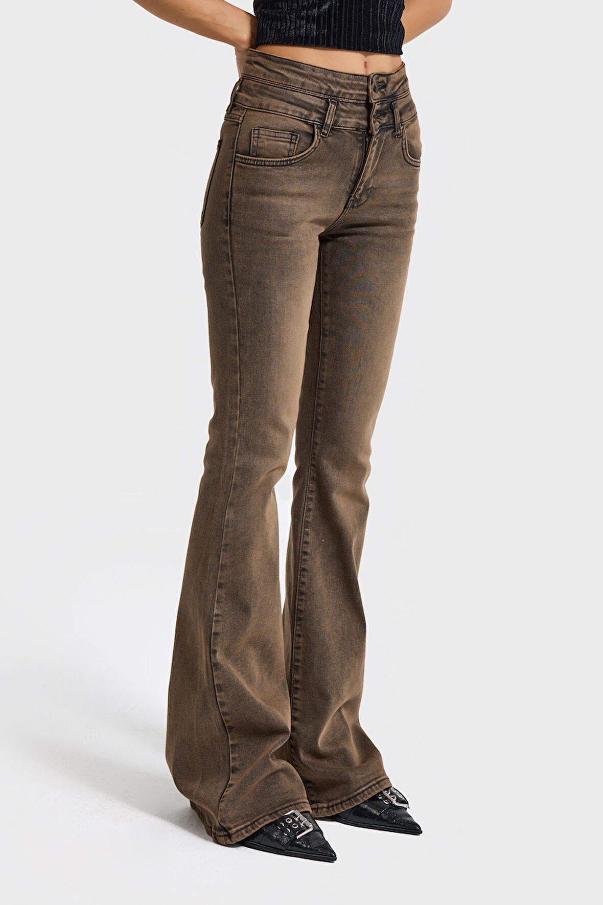 Kadın ST Kot Rengi 2w5-62 Flare Fit Esnek Kumaş Denim Jean