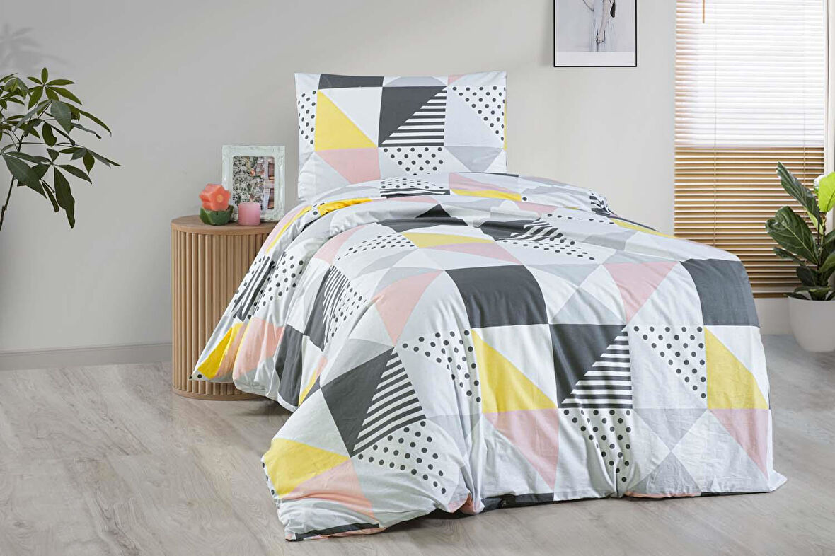 Menderes Home Cotton Collection Ranforce Tek Kişilik Nevresim Takımı Checkers