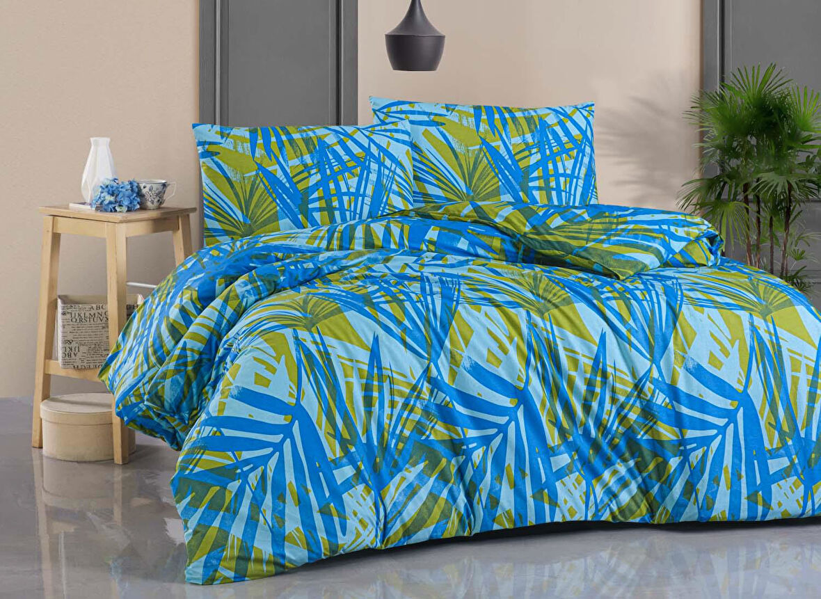 Menderes Home Cotton Collection Ranforce Çift Kişilik Nevresim Takımı Palm