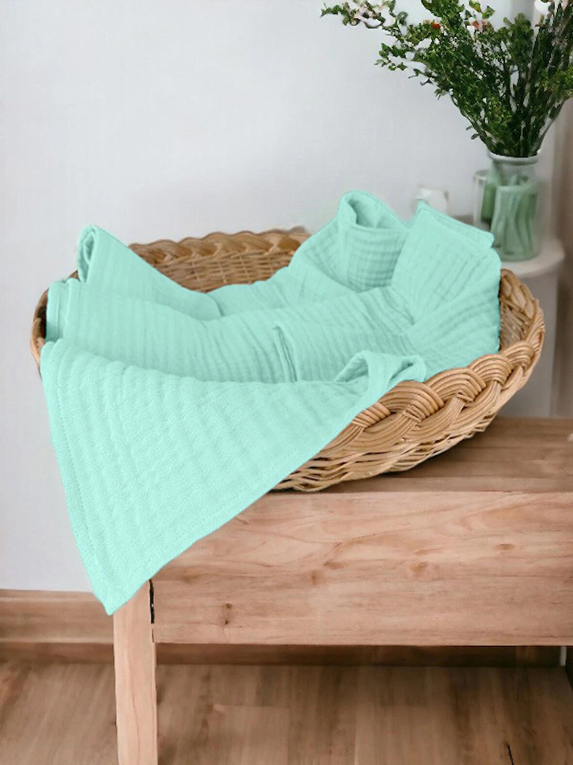 4 Katlı Müslin Bebek Battaniye – Organik Pamuk, Çok Amaçlı 100x100 cm