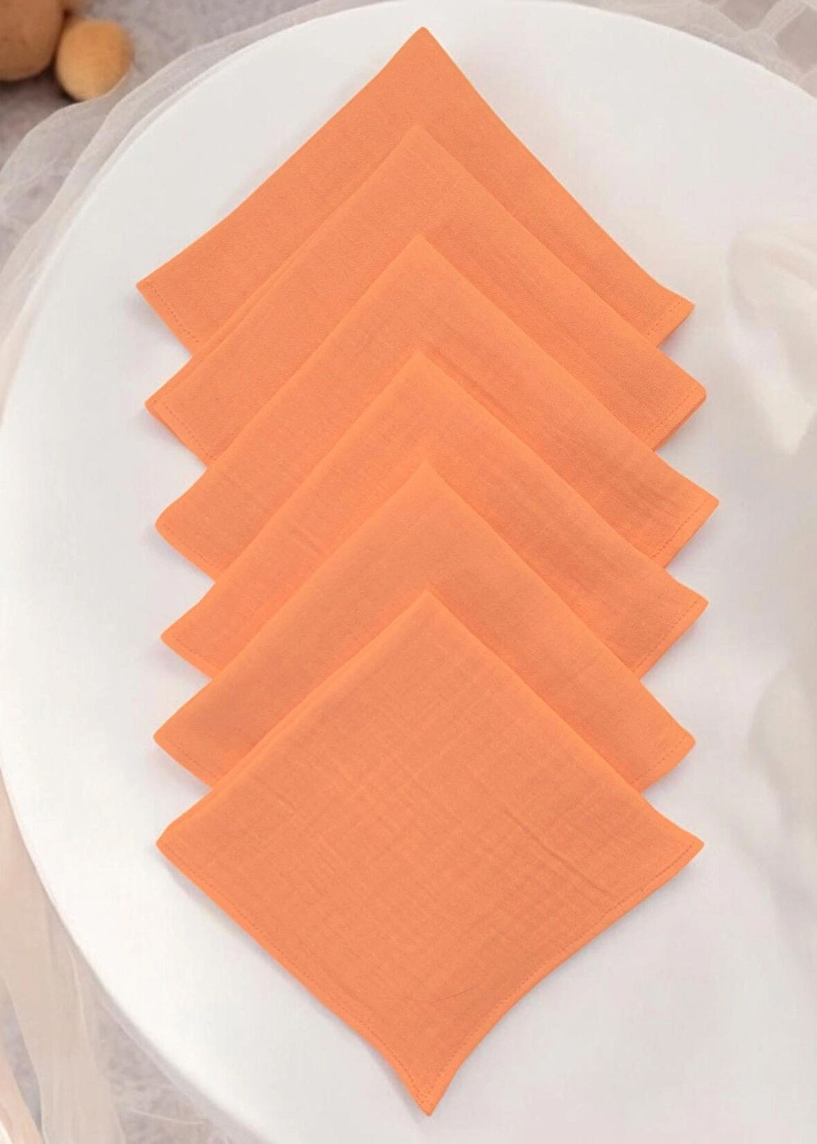 Organik Pamuk Bebek Ağız Mendili 6’lı – 25x25 cm Bürümcük Ter Bezi