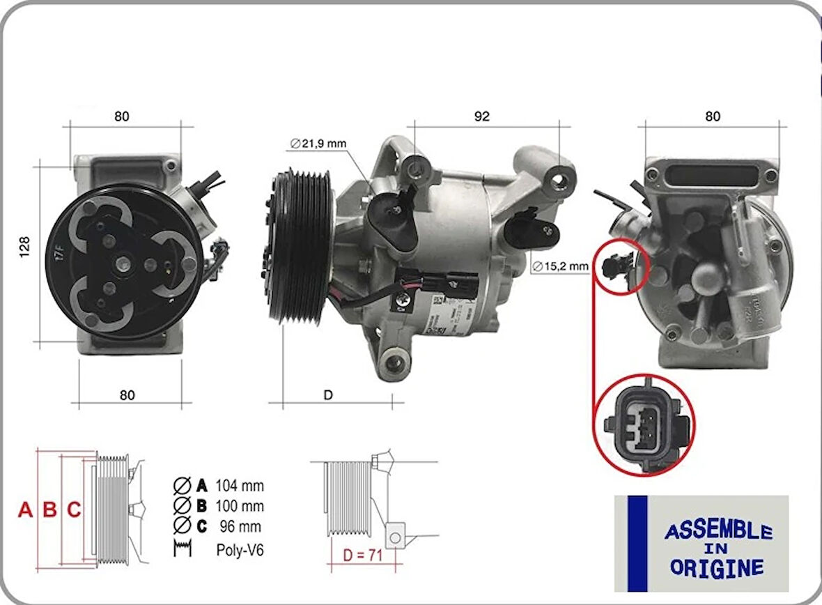 KOMPRESÖR DACIA DUSTER 2 2018 SANDERO 2 2017 LOGAN 2 MCV 2017 1.5 DCİ 926005154R 926004475R