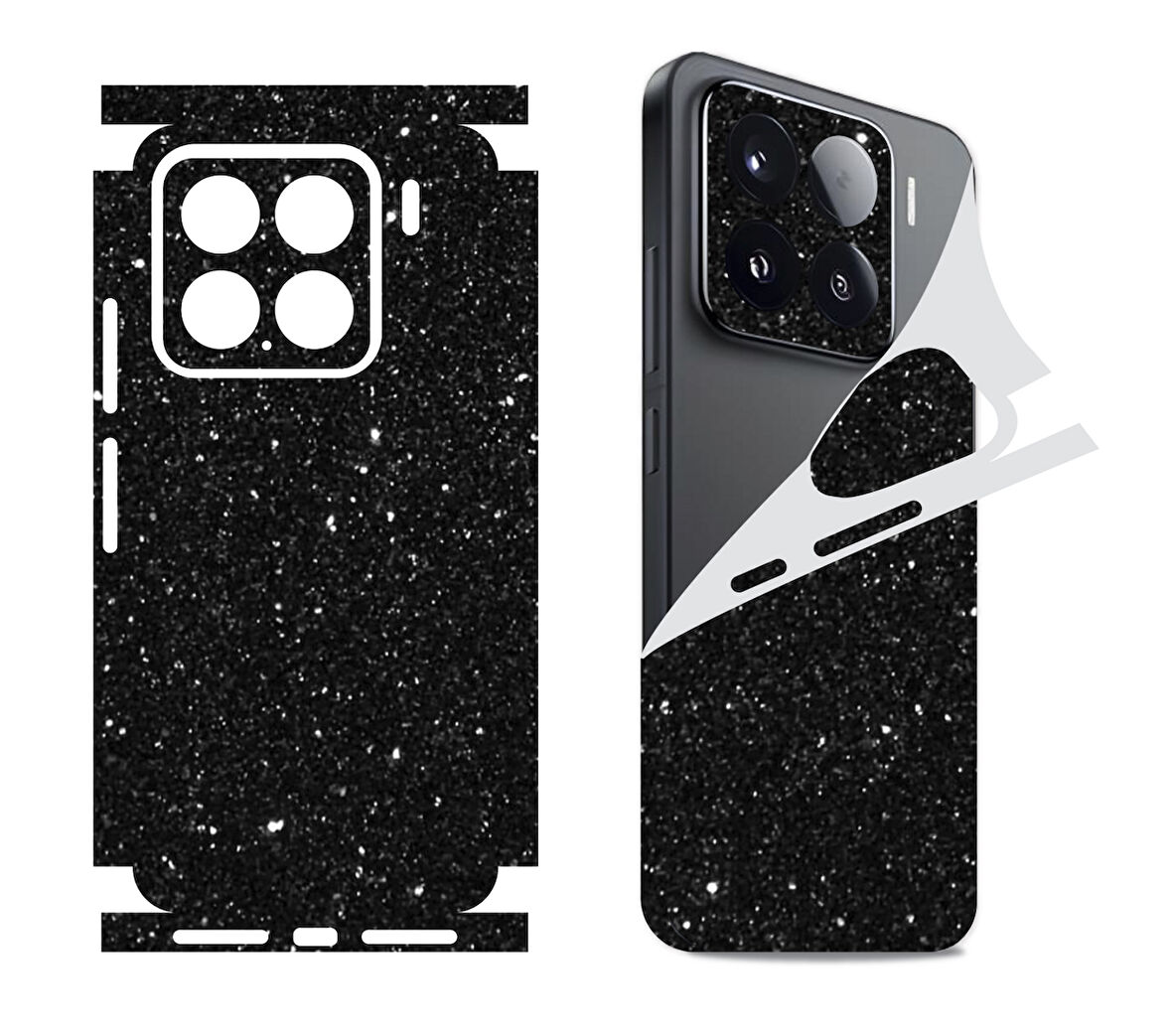 Xiaomi Mi 14T Pro için uyumlu 360 full arka kaplama koruma sticker kılıfsız kullanım- SİMLİ SİYAH
