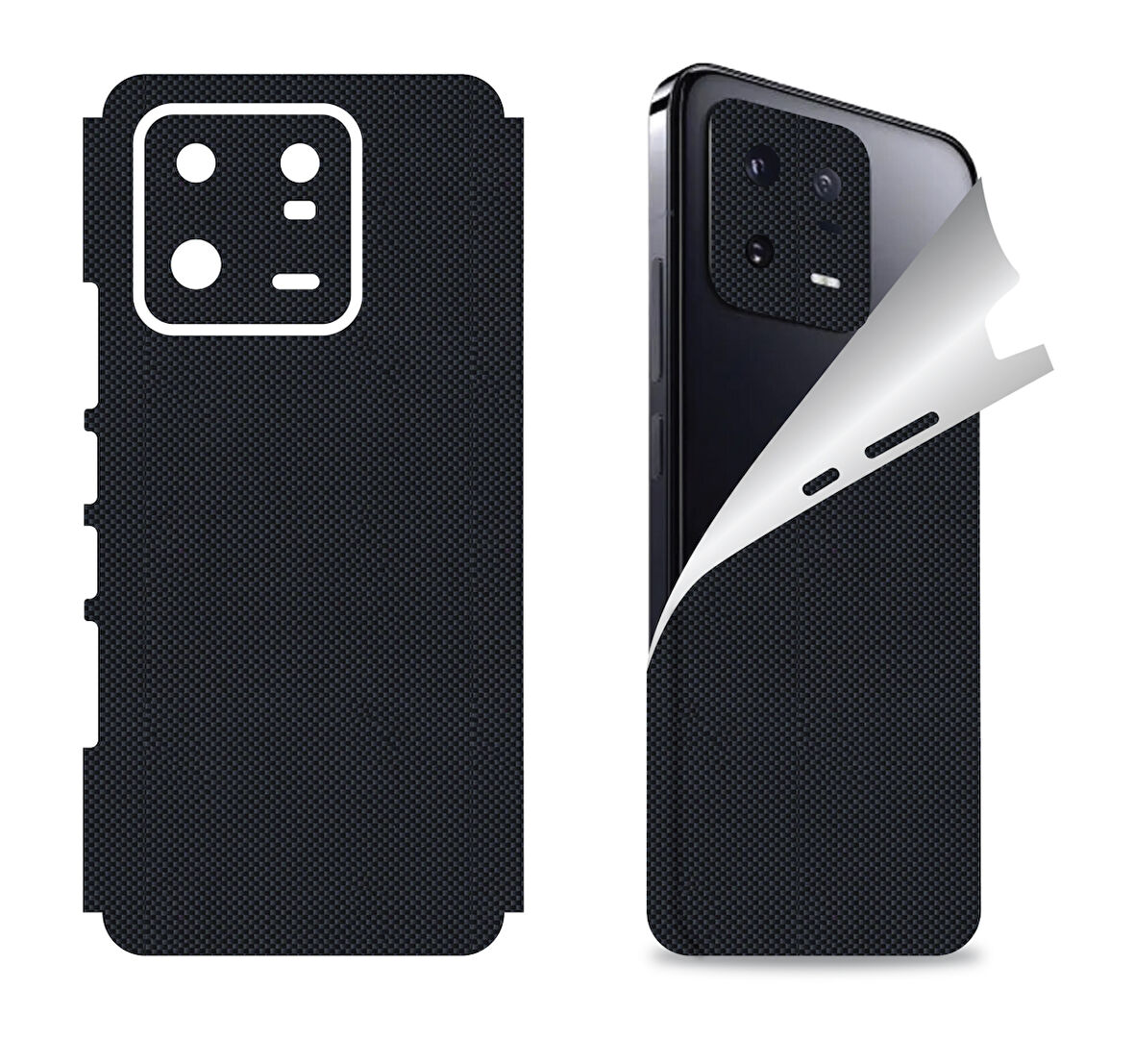 Xiaomi Mi 13 Pro için uyumlu 360 full arka ve yan kaplama koruma sticker KARBONFİBER