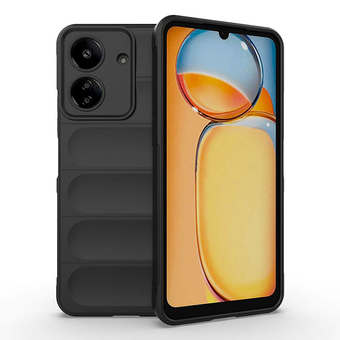 Xiaomi Poco C65  Uyumlu Kılıf Esnek TPU Oyuklu Arka Yüzey Tasarımlı Silikon Kapak