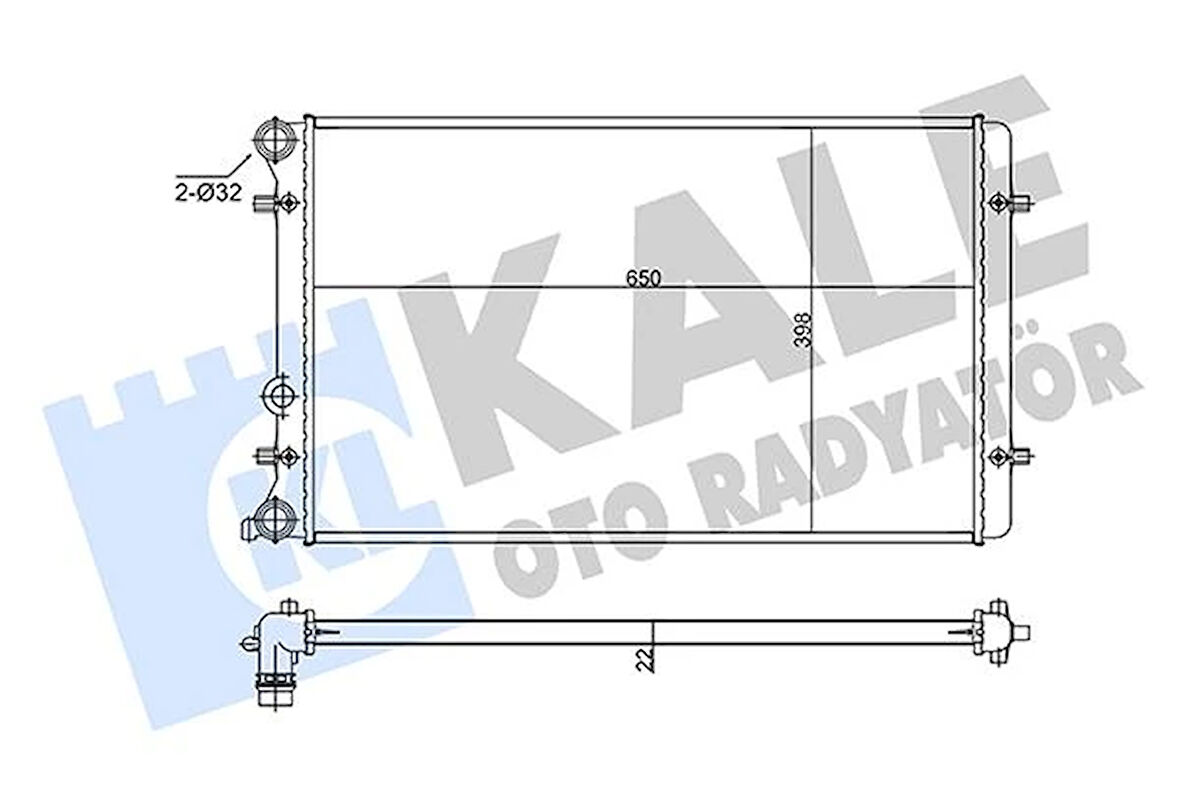 SU RADYATÖRÜ AUDI A3-TT-SEAT LEON-TOLEDO 2-SKODA OCTAVIA 1-VW BORA-GOLF 4 1.6 1.8T 1.9TDI 1998 MT AC NAC BRAZING 650X398X22 1J0121253J-1J0121253N-1J0121253Q-1J0121253AT-1J0121253R 1J0121253P 1J0121253AD 1J0121253H