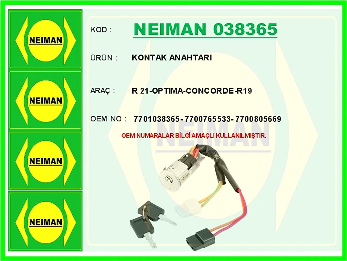 KONTAK ANAHTARI R 2021OPTIMA-CONCORDE-R19 7701038365 7700765533 7700805669