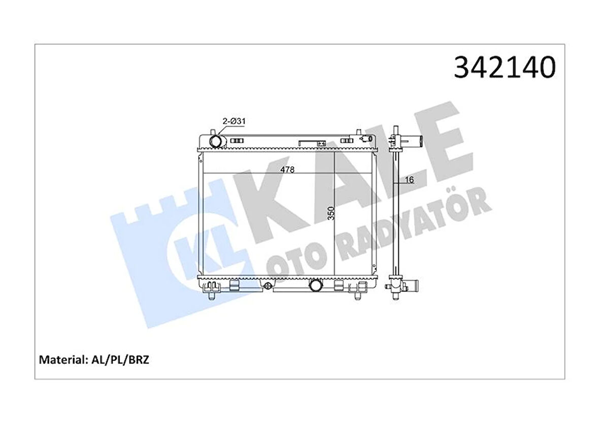 RADYATÖR TOYOTA TOYOTA YARIS AL-PL-BRZ 164000N050