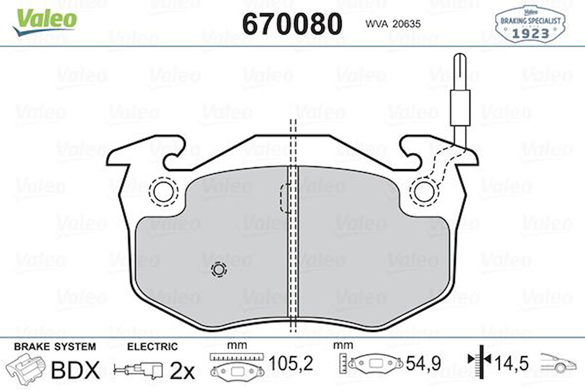 ÖN BALATA RENAULT R5 1972-1985 CLIO 1 1991-1998 EXPRESS 1985-1992 TWINGO 1 1993-2007 FİŞLİ 7701203842 7701205277 7701202517