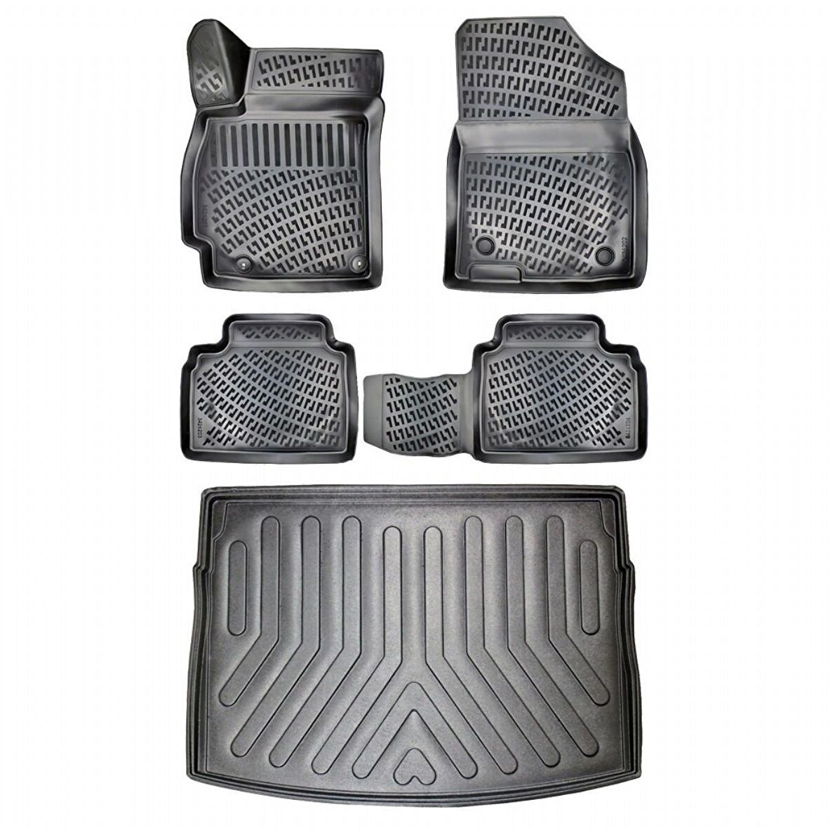 Toyota Corolla Sedan 2006-2012 Uyumlu 3D Havuzlu Kauçuk Paspas ve Bagaj Havuzu Seti
