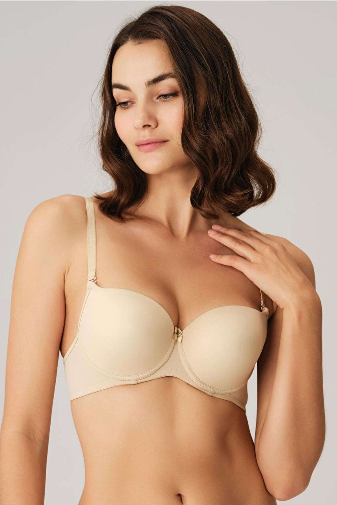 Anıl Balenli Desteksiz Dolgusuz Askıları Çıkabilen Günlük Klasik T-shirt Sütyeni