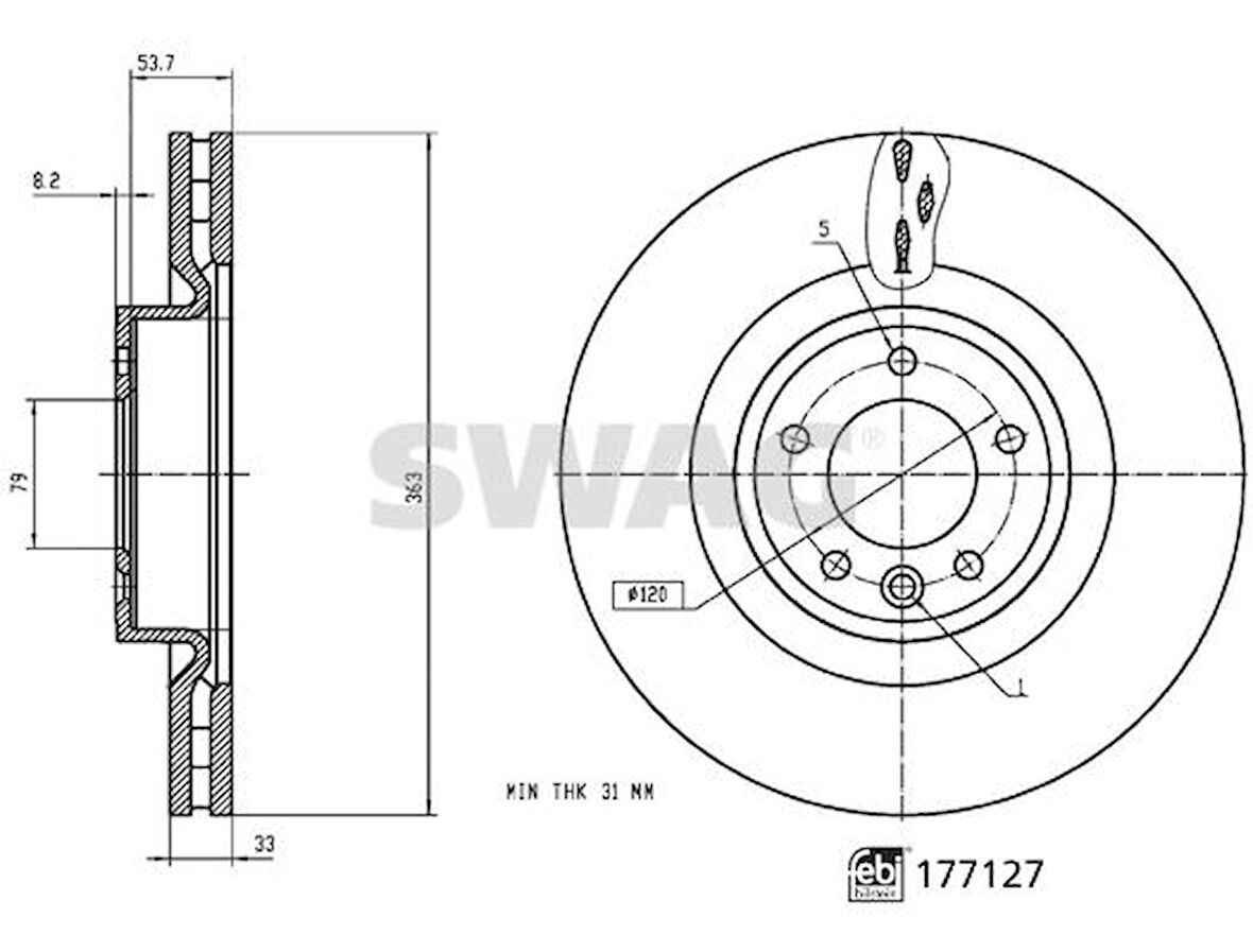 FREN DISKI ON LAND ROVER DISCOVERY L462 RANGE ROVER L494 L405 LR098967