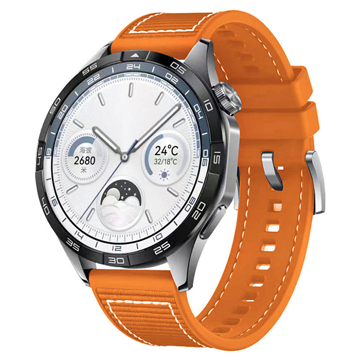 Huawei Watch GT 3 46mm ile Uyumlu Spor Örgü Desenli Dikişli 22mm Silikon Kordon