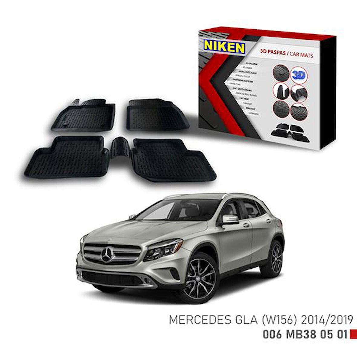 3D PASPAS MERCEDES W 156 GLA 2014-2019