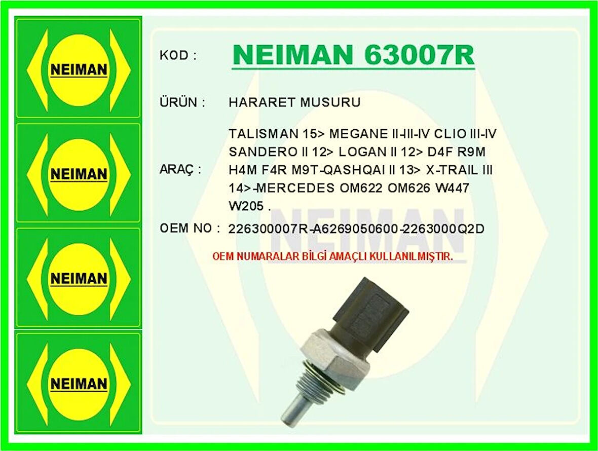 HARARET MUSURU MERCEDES OM622 OM626 W447 W205 . NISSAN QASHQAI 2 2013 10-TRAIL 3 2014 RENAULT TALISMAN 2015 MEGANE 2-3-4 CLIO 3-4 SANDERO 2 2012 LOGAN 2 2012 D4F R9M H4M F4R M9T A6269050600 226300007R 2263000Q2D