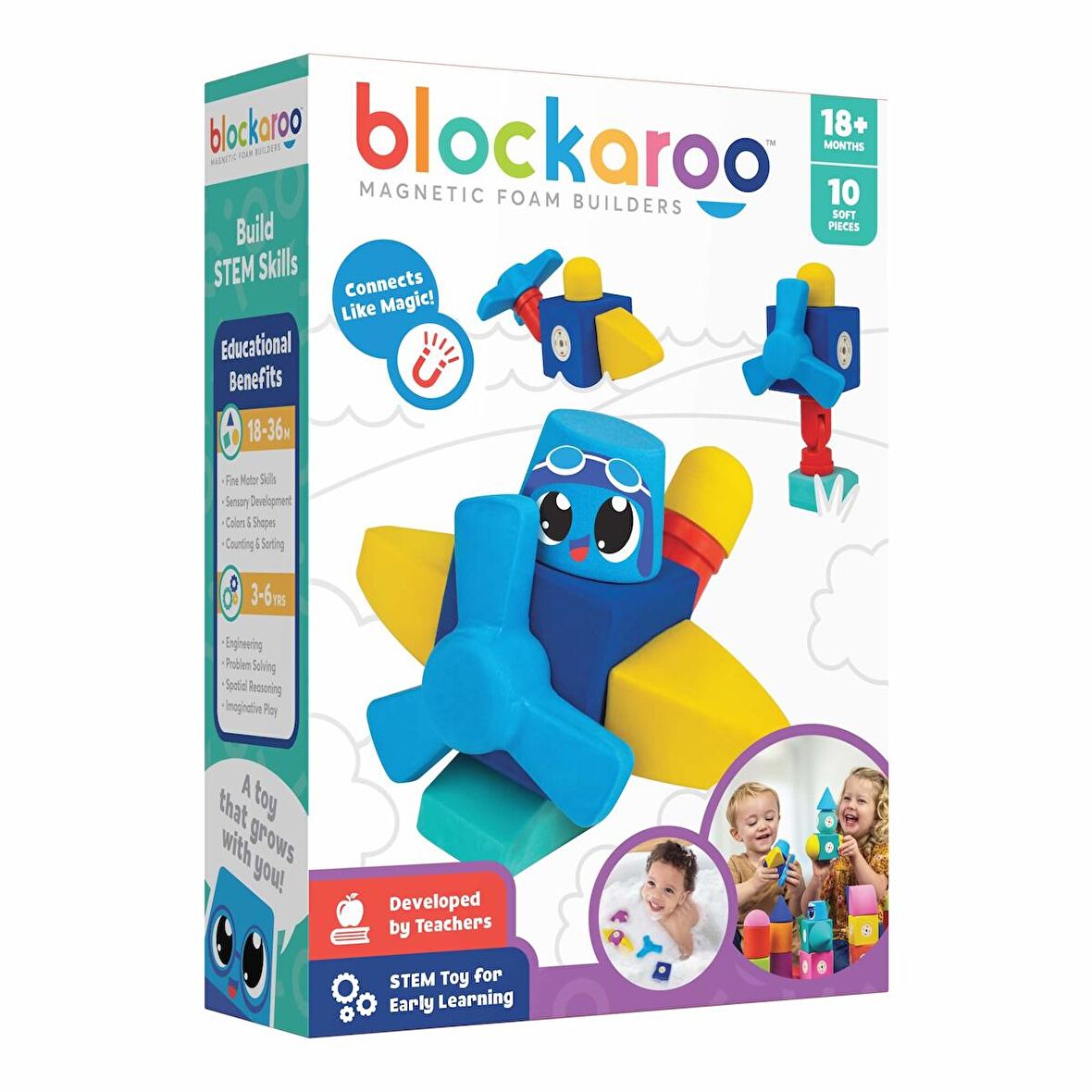 Blockaroo Magnetic Foam Blocks Small - Plane 10 Parça