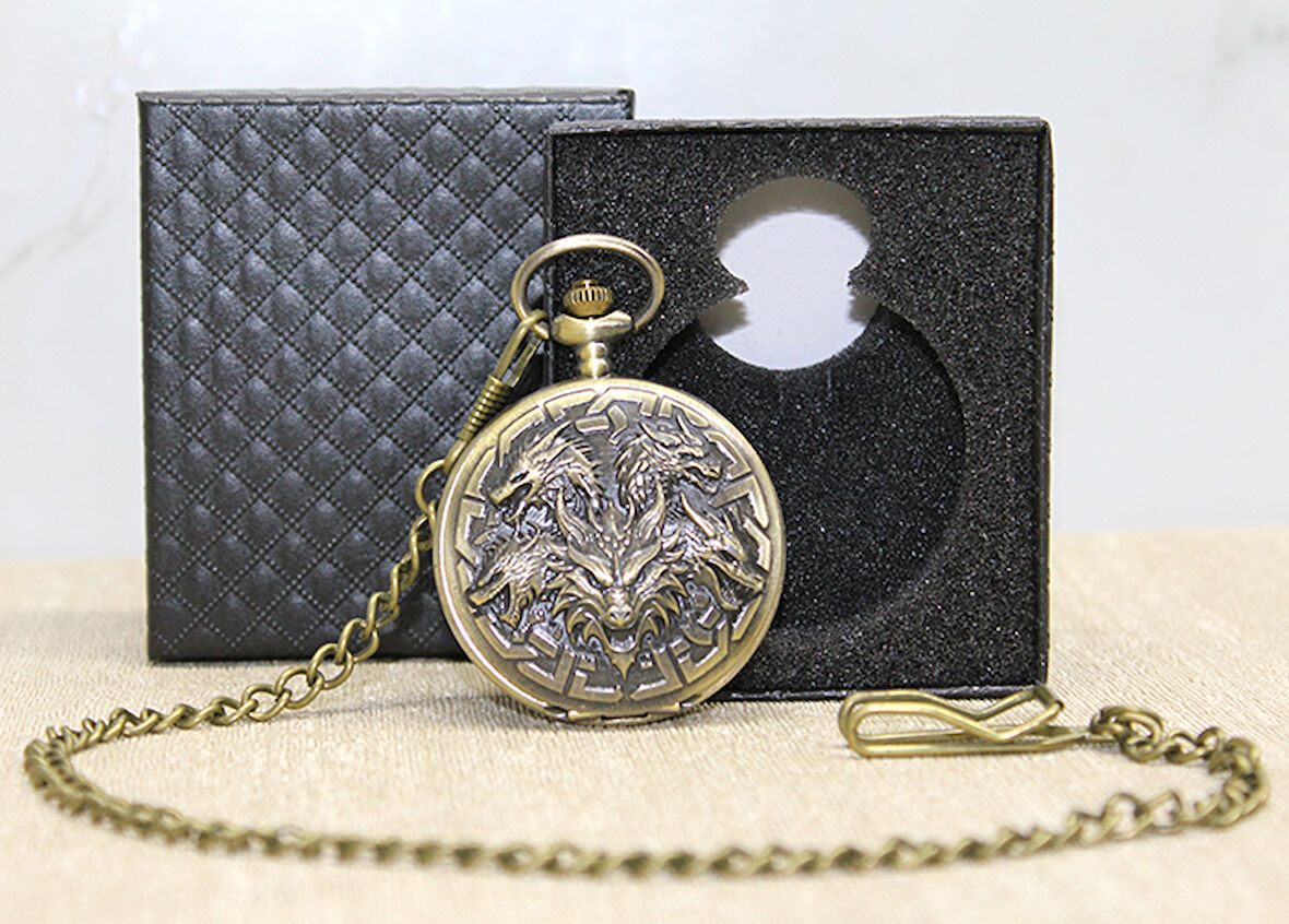 Özel Kutulu Dragonlu Antik Köstekli Saat 