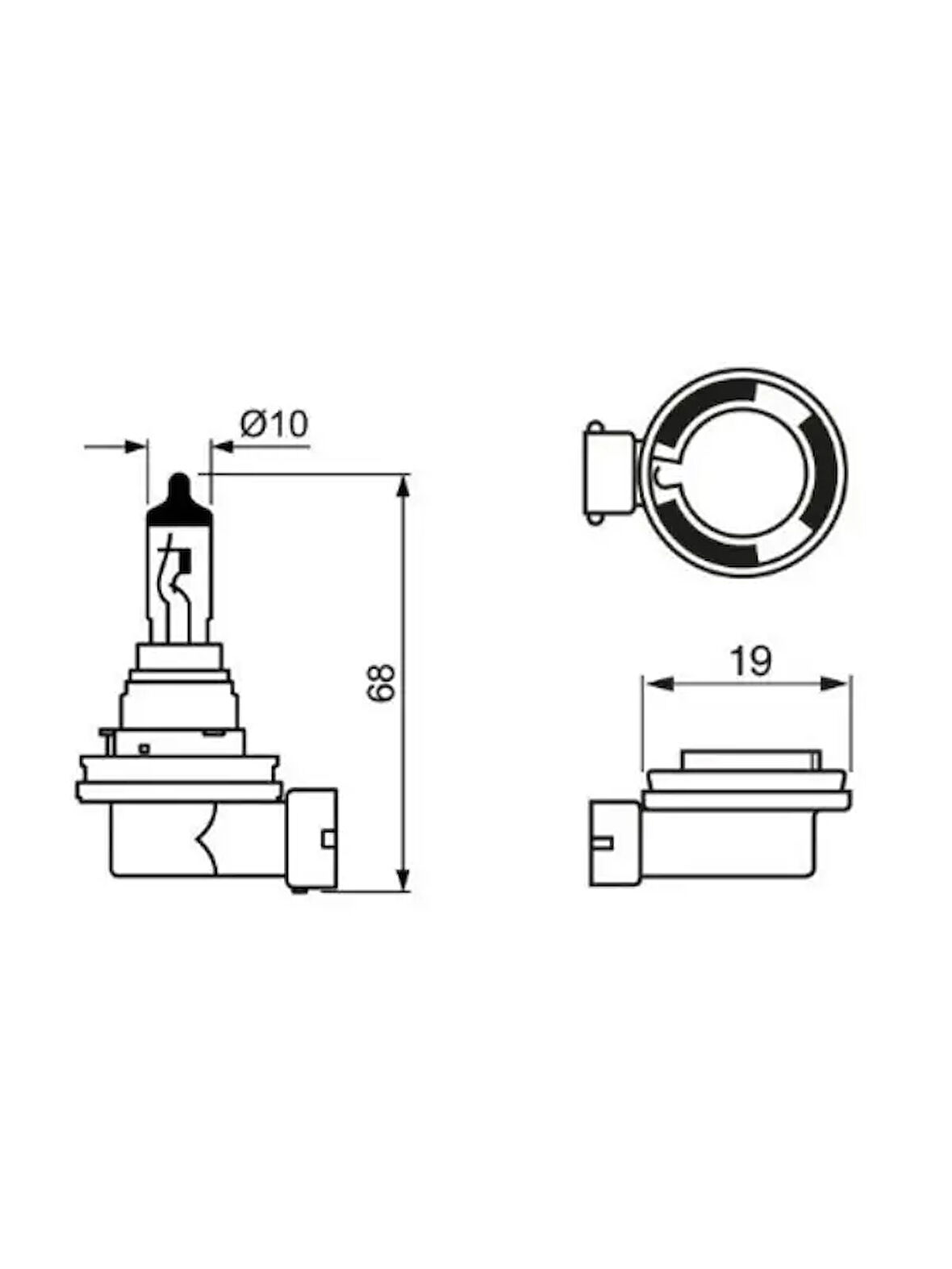 Ampul - Pure Light - 12 V - H16 - 19 W - PGJ19-3