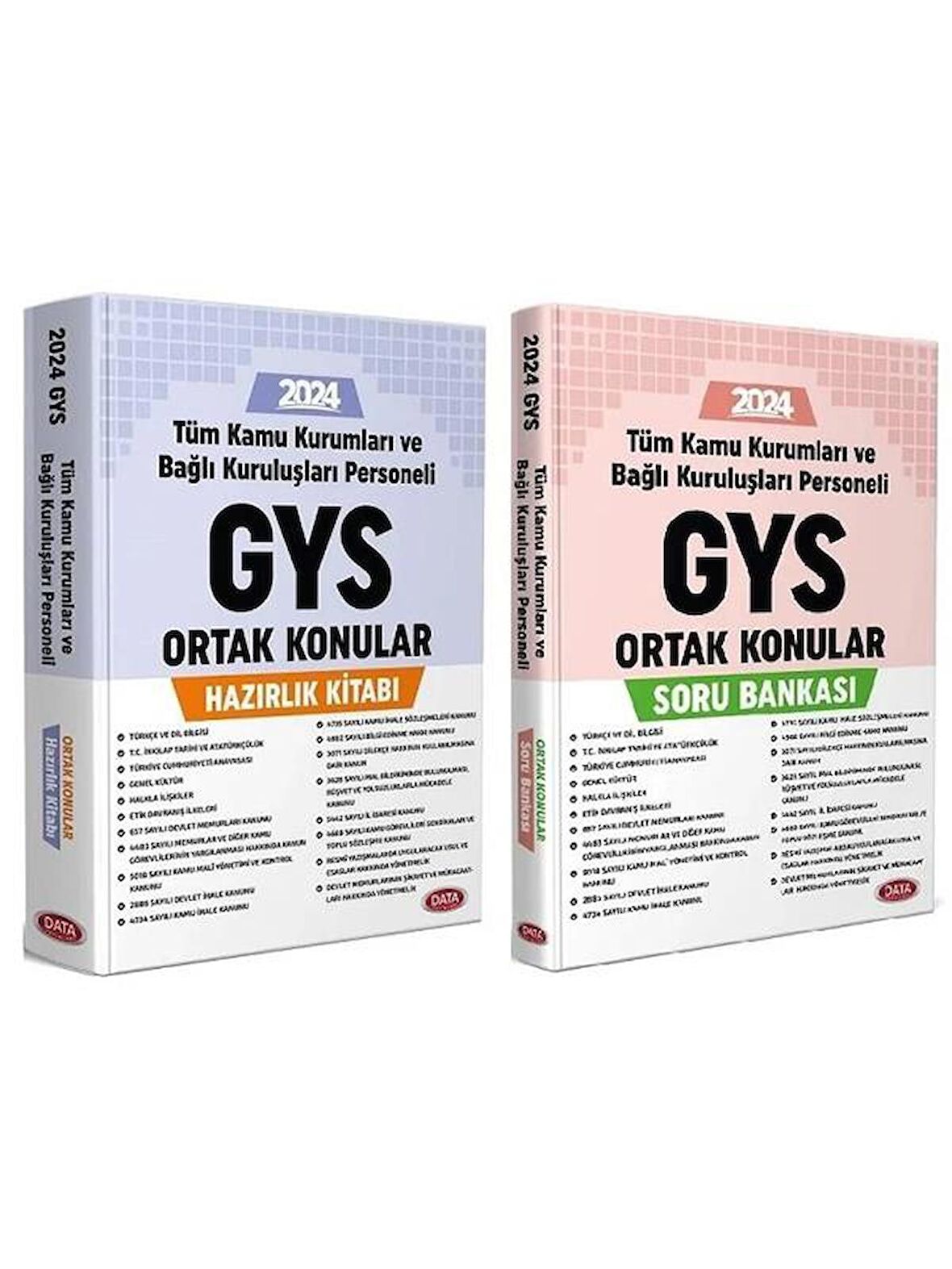 Data 2024 GYS Tüm Kamu Kurumları için Ortak Konular Konu + Soru Bankası 2 li Set Data Yayınları