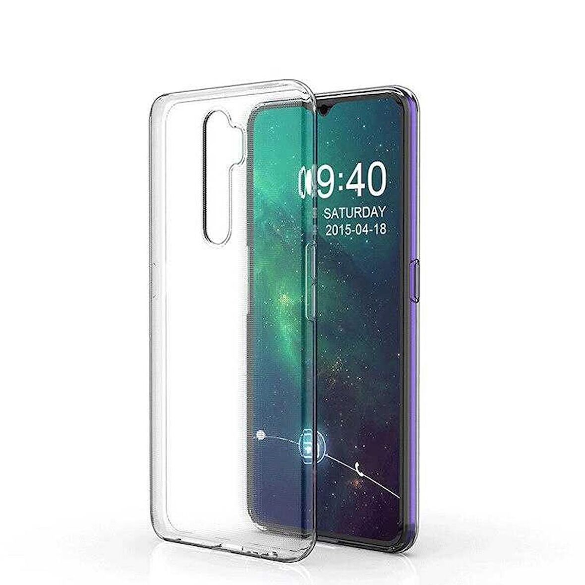 Gpack Oppo A5 2020 Kılıf Süper Silikon Yumuşak Arka KorumaNano Glass