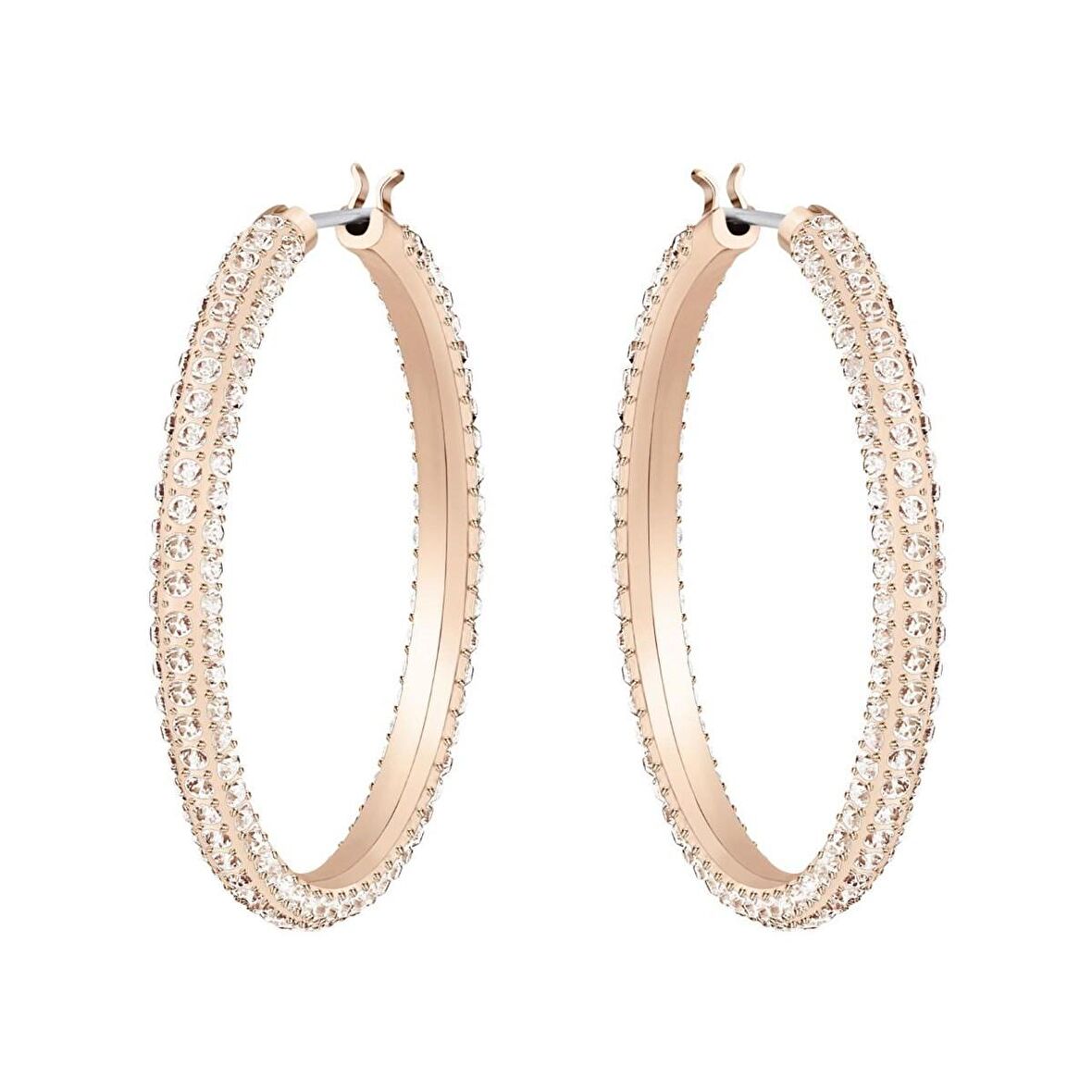 Stone Hoop Küpe, Pembe, Pembe Altın Rengi Kaplama 5383938