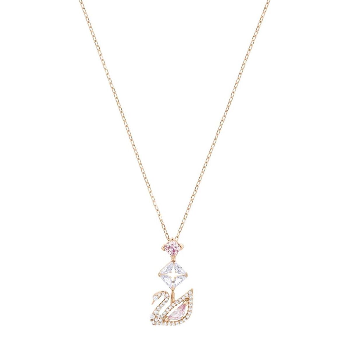 Dazzling Swan Y Kolye, Pembe, Pembe Altın Rengi Kaplama 5473024