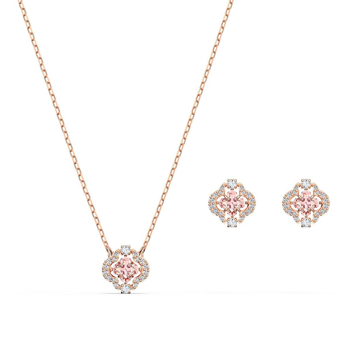Swarovski Set Sparkling Dc-Set Clover Czmo-Ros